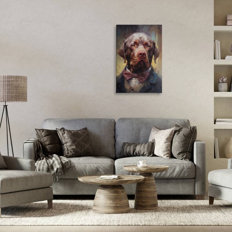 Stupell Dog in Timeless Suit Fashion Canvas Wall Art Design By Wumples