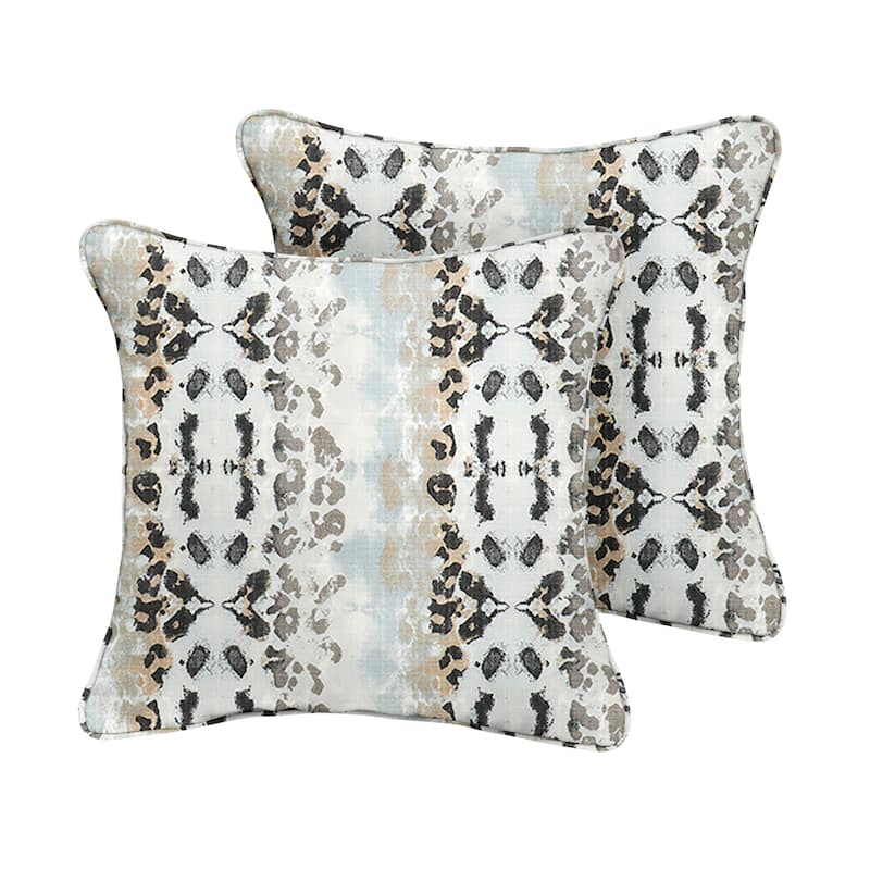 Sorra Home Ombre Animal Indoor/Outdoor Corded Square Pillows (Set of 2)