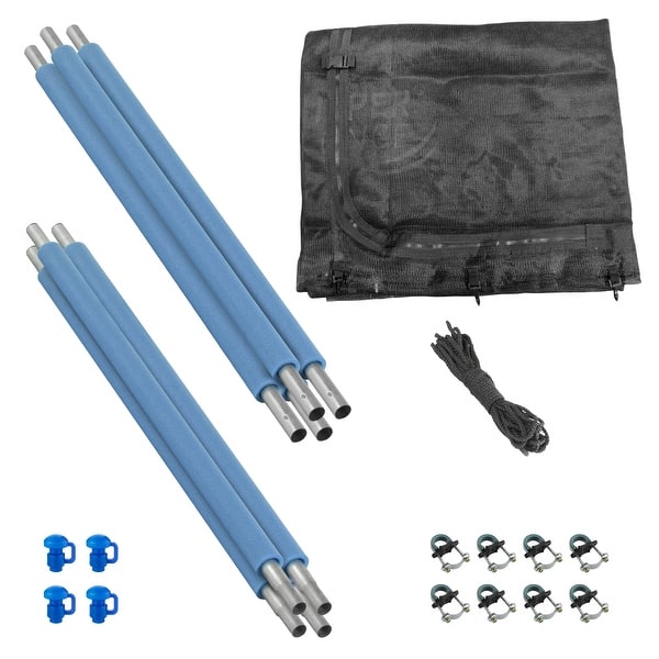 slide 2 of 6, Machrus Upper Bounce Trampoline Safety Enclosure Set including Net, 4 Poles and Foam Sleeves - Fits 10ft Round Trampoline Frame
