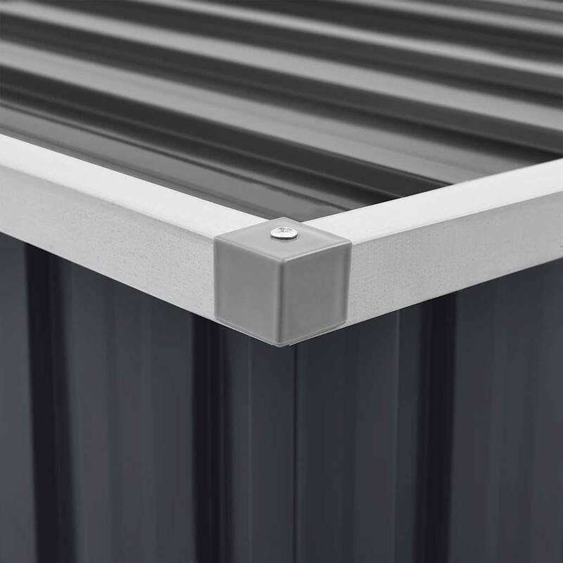 vidaXL Storage Box Anthracite Galvanized steel, plastic Medium - 50.8 x 50.8 x 25.6