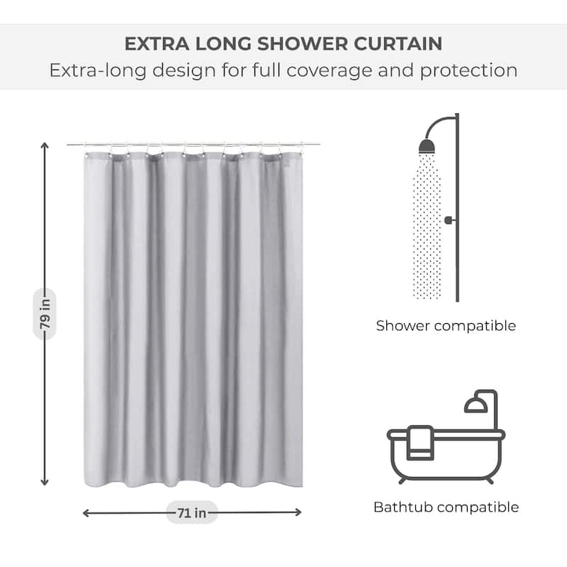 Extra Long Waterproof Shower Curtain Liner 71x79 Inches