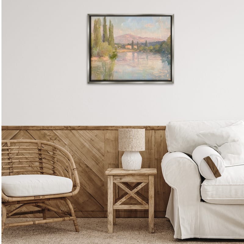 Stupell Place By The Lake Framed Floater Canvas Wall Art Design By Petal Prints Design