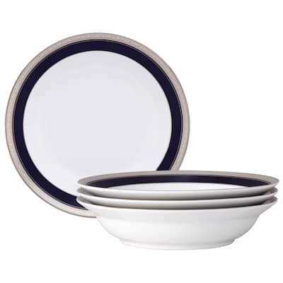 Crestwood Cobalt Platinum Set of 4 Rim Dinner Bowls, 10", 25 oz.