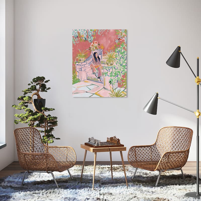 Wynwood Studio Fashion and Glam Ready for Coffee Break Pink and Modern & Contemporary Wall Art Canvas Print - 36 x 30