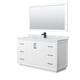 Option White, Black Trim, Carrara Marble Top