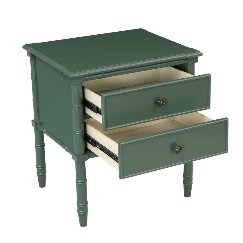 Emmett 2 Drawer Nightstand - Vintage Green