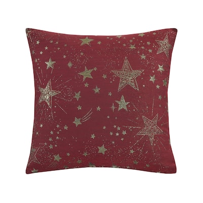 Violet Linen Seasonal Xmas Christmas Holiday Glamours Pattern, 18 Inch x 18 Inch, Square, Decorative Accent Throw Pillow