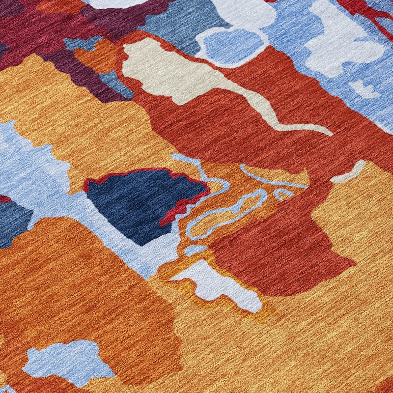 Machine Washable Indoor/ Outdoor Abstract Glam Chantille Rug