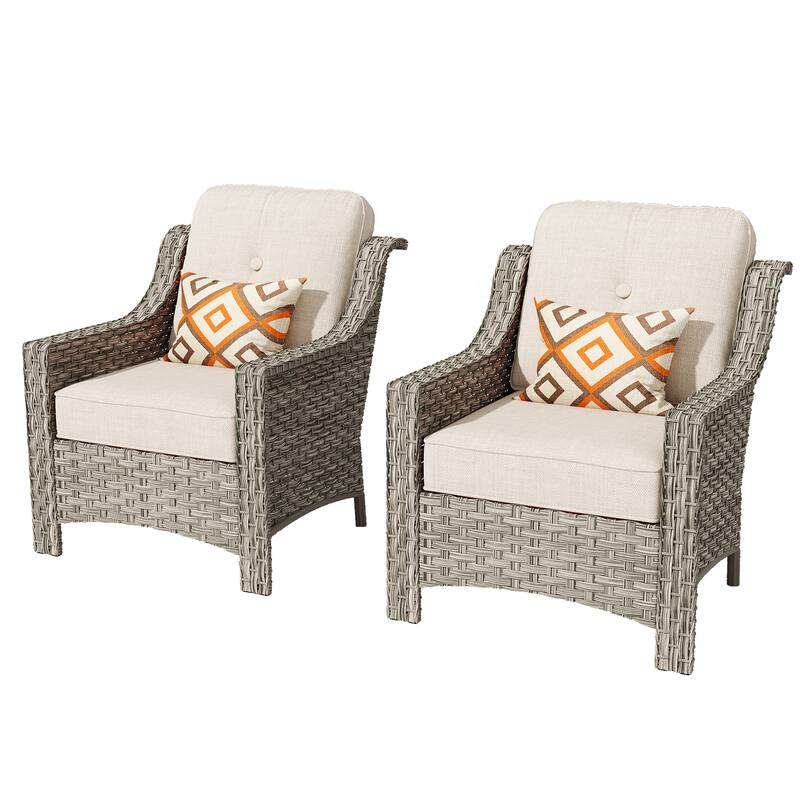 XIZZI 2-piece Patio Furniture Wicker Outdoor Chair Set