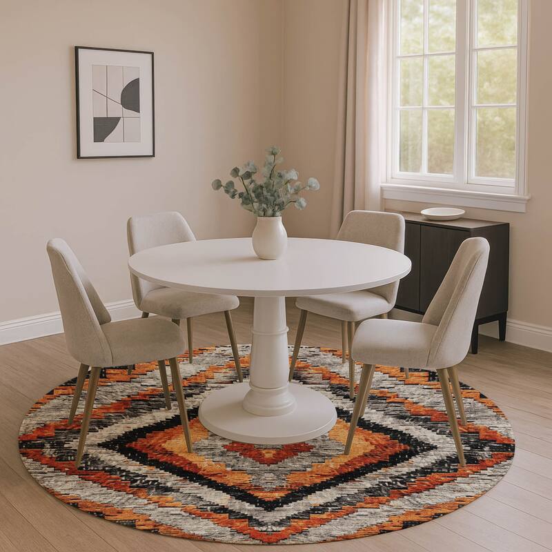 Premium Washable Super Soft Moroccan Mayfield Rug - Terracotta - 8' x 8'