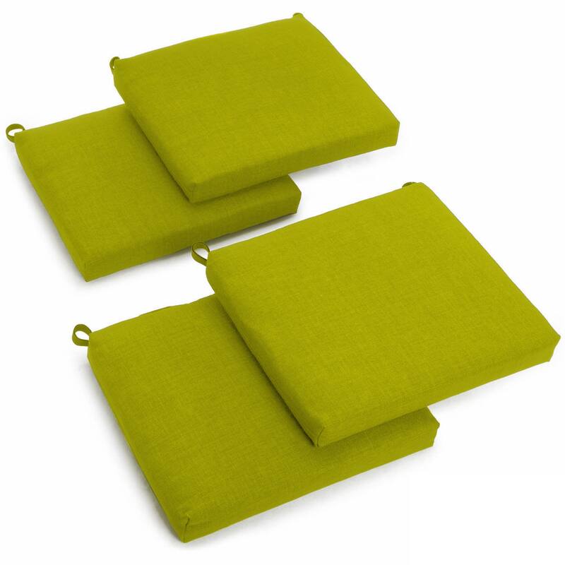 Blazing Needles 20-inch Solid Indoor/Outdoor Chair Cushion (Set of 4) - Lime