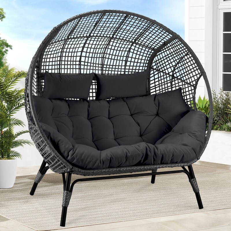 Nicesoul Indoor Double Egg Chair 2 Person 680lbs Outdoor Wicker Lounge Loveseat Bed Bath Beyond 40613541