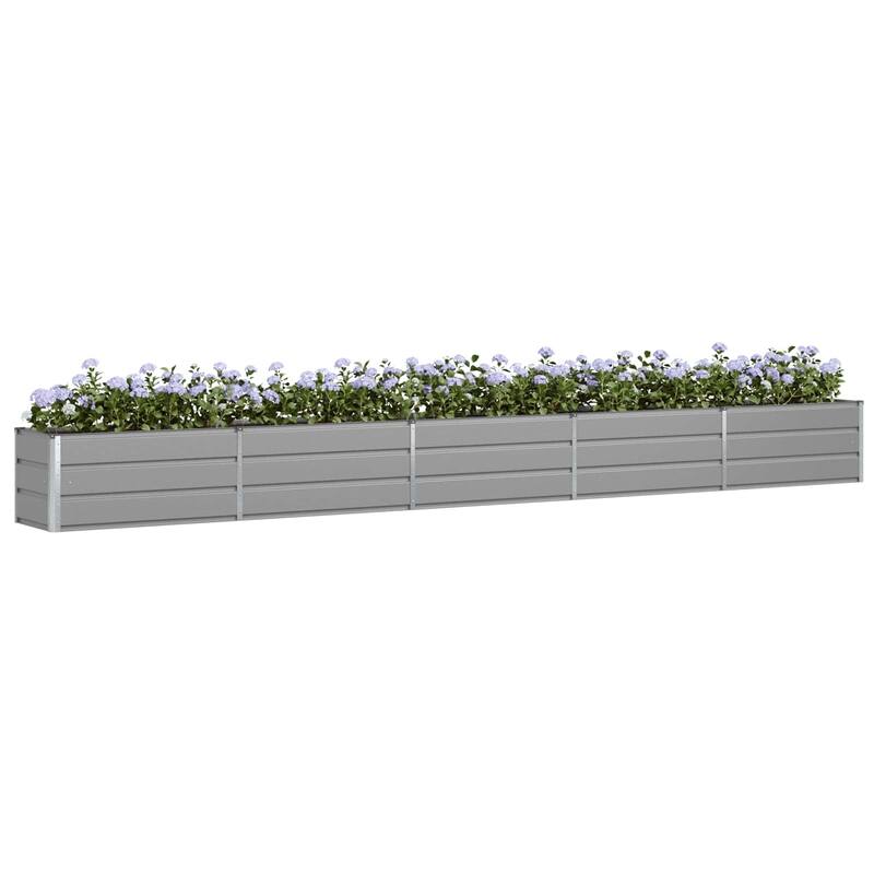 vidaXL Planter in Galvanised Steel - 39.37 x 19.69 x 17.72