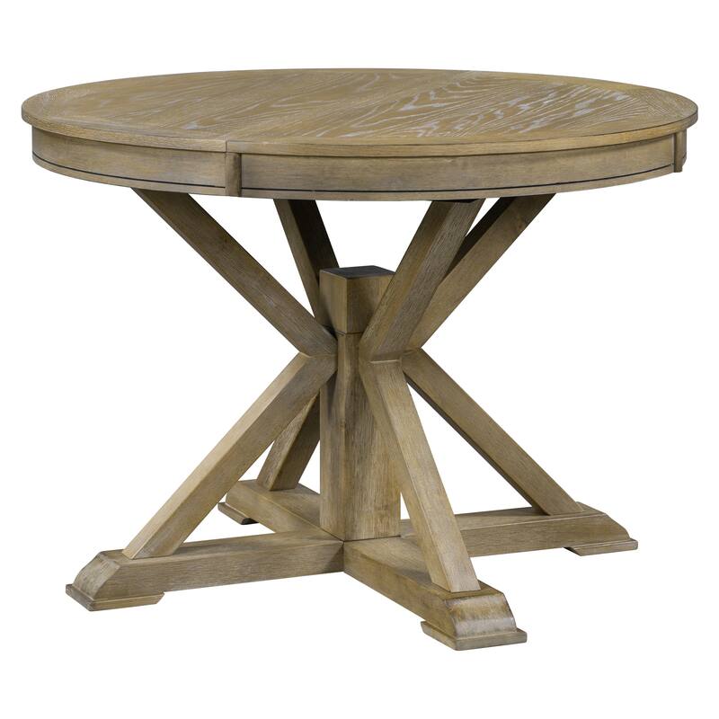 Retro Functional Extendable Dining Table with a 12" Leaf