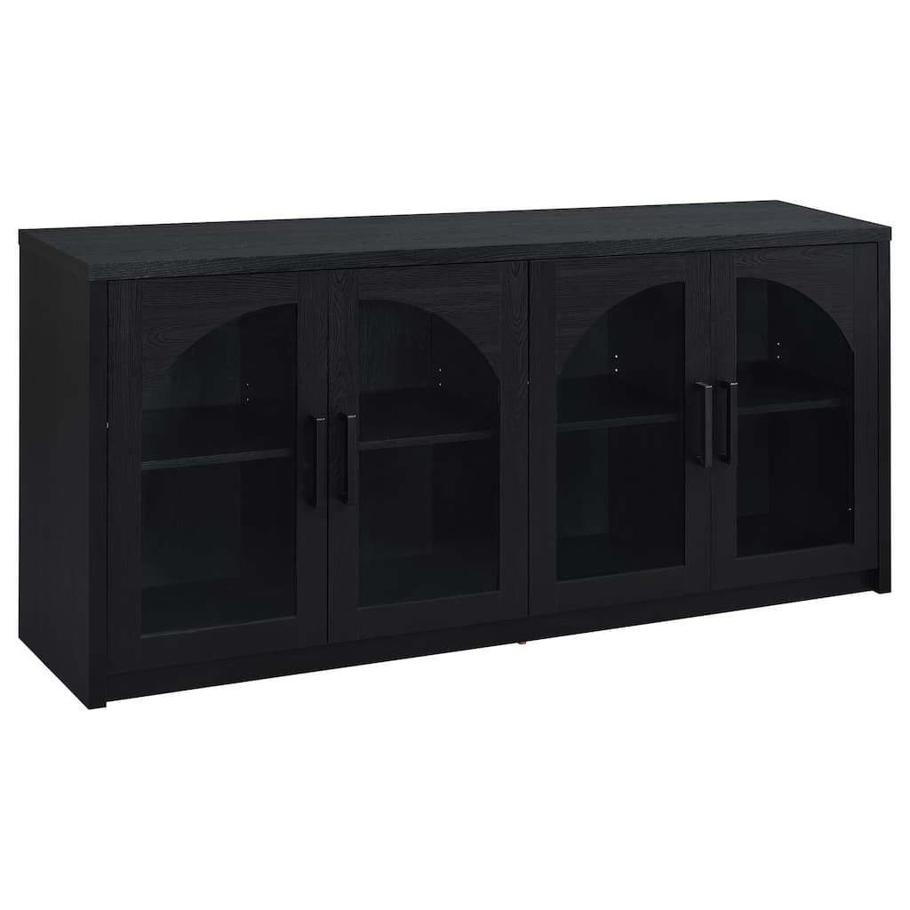 Riva 4-door Dining Sideboard Buffet Storage Credenza Black