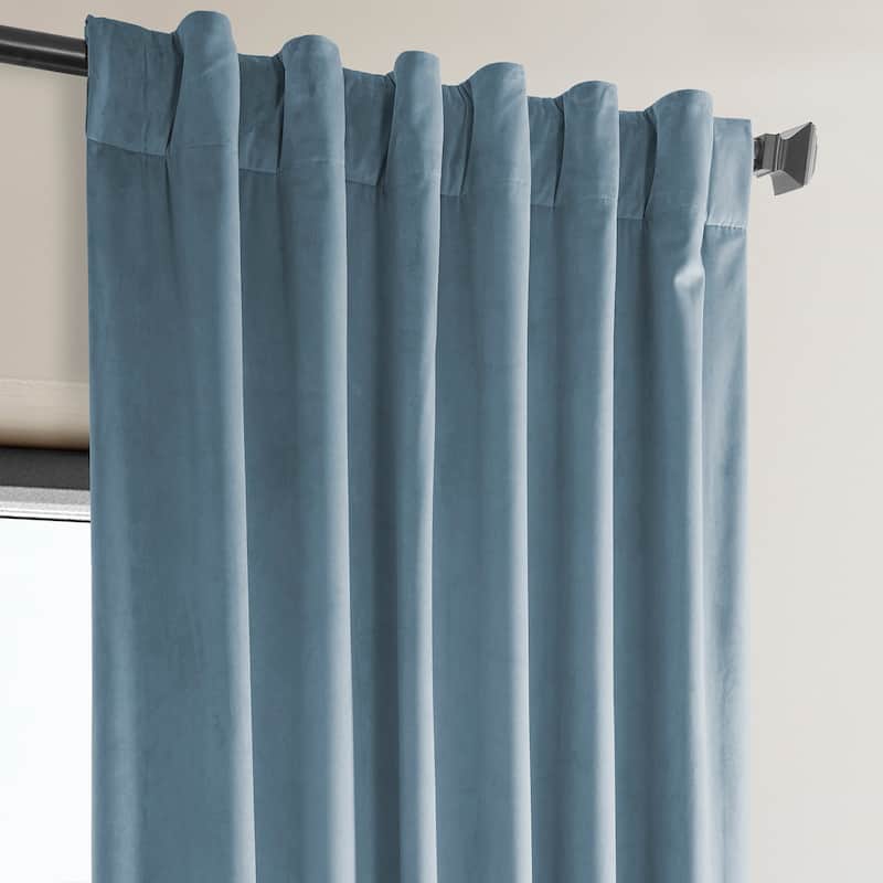 Exclusive Fabrics Heritage Plush Velvet Room Darkening Curtain (1 Panel) - Luxurious Single Drapery for Enhanced Room Darkening