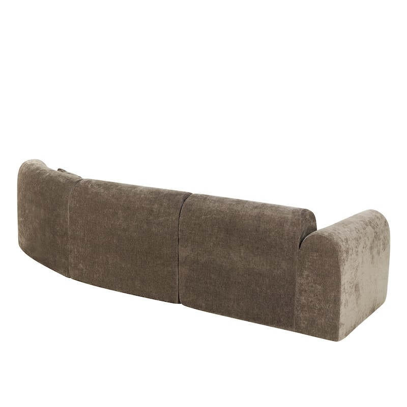 Christopher Knight Home- Buker Curved Polyester Sectional Sofa