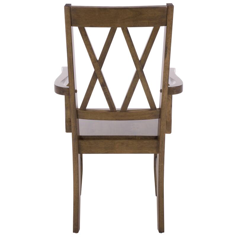 SAFAVIEH HOME Yelena Double X-Back Arm Chair - 18"W x 22"D x 39"H