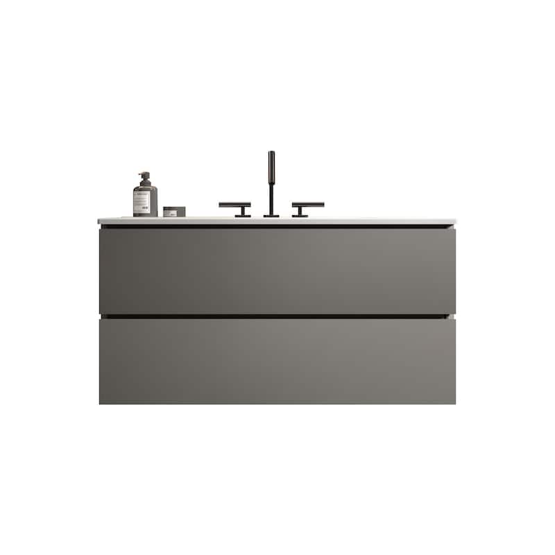36" Wall Mount Bathroom Vanity with Ceramic Sink
