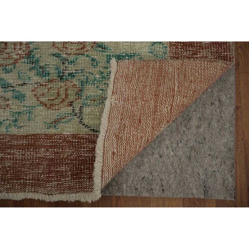 Hand Knotted Oriental 100% Wool Carpet Transitional Floral Beige & Ivories Anatolian Area Rug - 9' 2'' X 5' 7''
