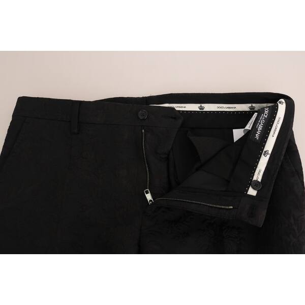 Shop Dolce Gabbana Black Floral Brocade Viscose Trousers Men S