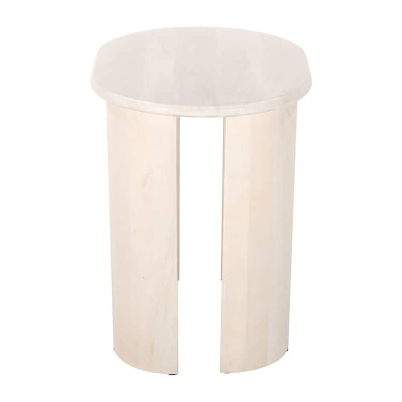 HomeRoots 24" Natural Solid Wood Oval End Table - 24' X '23.6' X '19