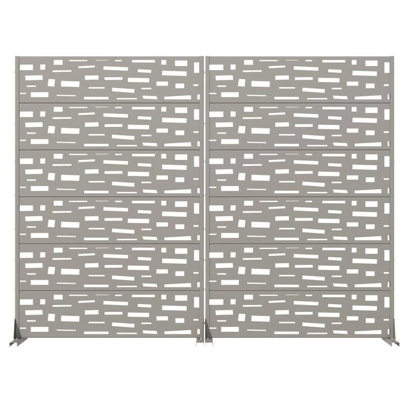 Outdoor Metal Privacy Screen Fence Panel Set of 2