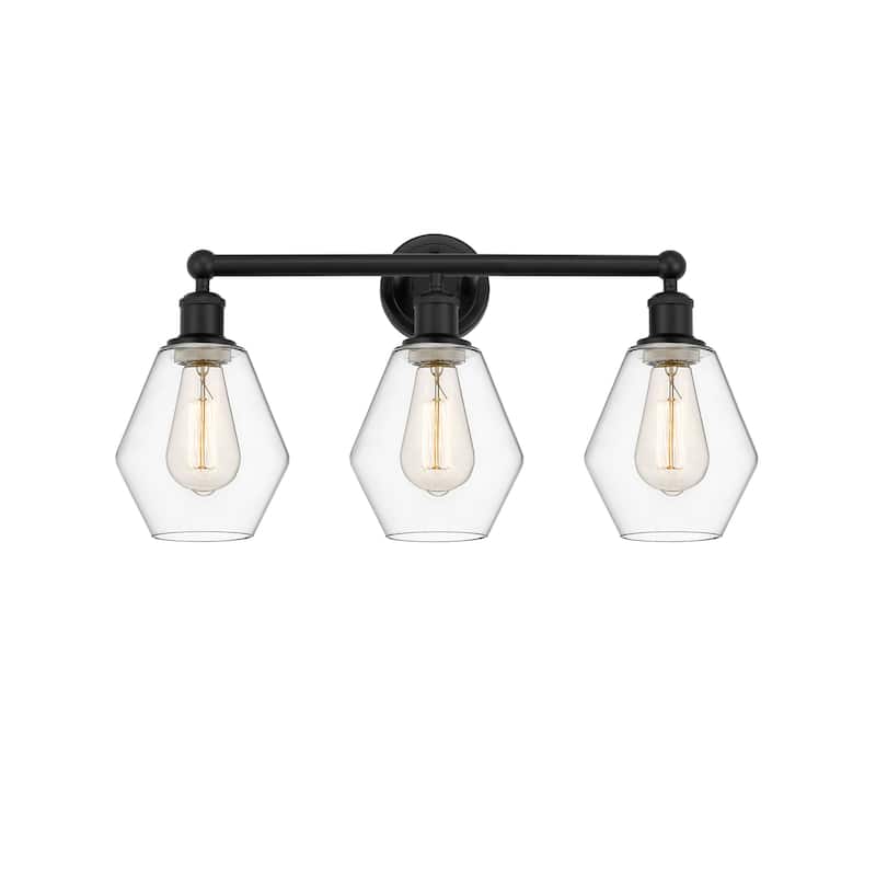 Innovations Lighting 616-3W-12-24 Cindyrella Vanity Cindyrella 3 Light - Matte Black / Clear