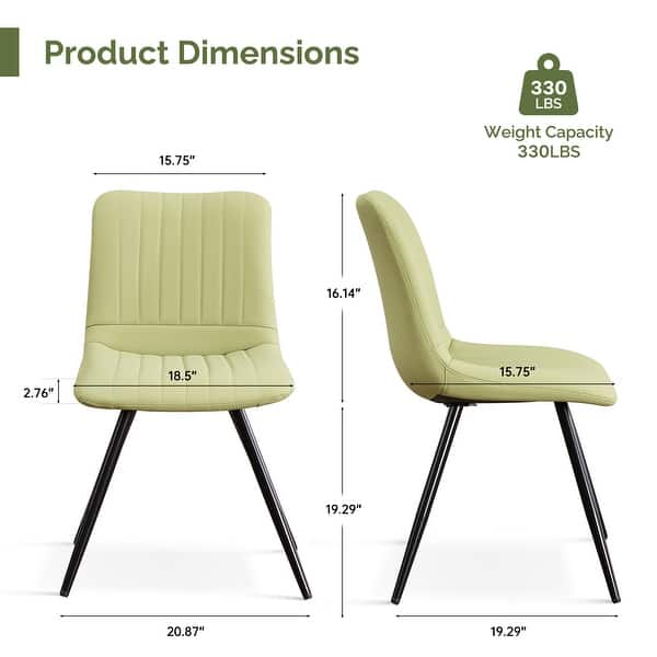 dimension image slide 3 of 8, HOMYKA Modern Dining Chairs with Thick Cushions Set of 6