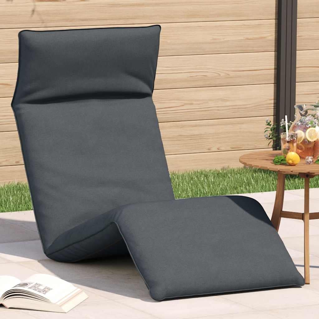 vidaXL Sun Lounger Gray Oxford fabric, metal, foam Large Collapsible - 21.3 x 68.9 x 3.3 in
