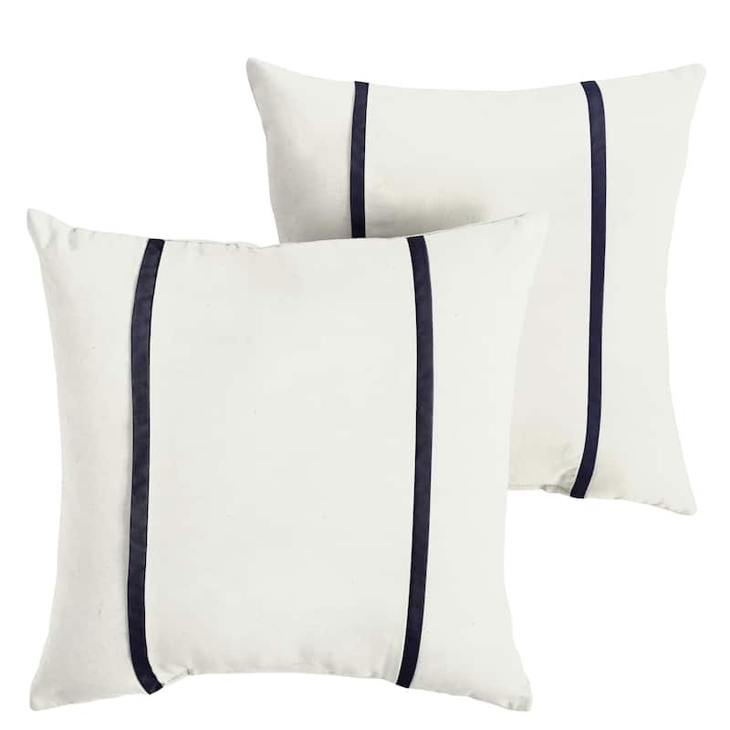 Sorra Home Sunbrella Outdoor Double Petite Flange Pillow Set of 2