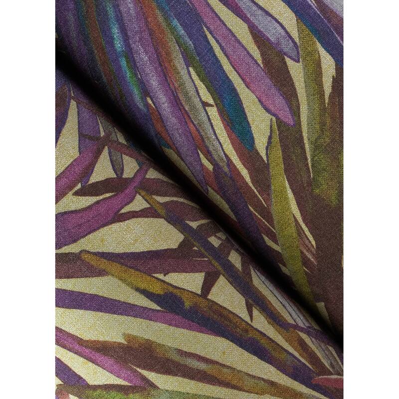 A-Street Prints Corifa Purple Palm Leaf Wallpaper