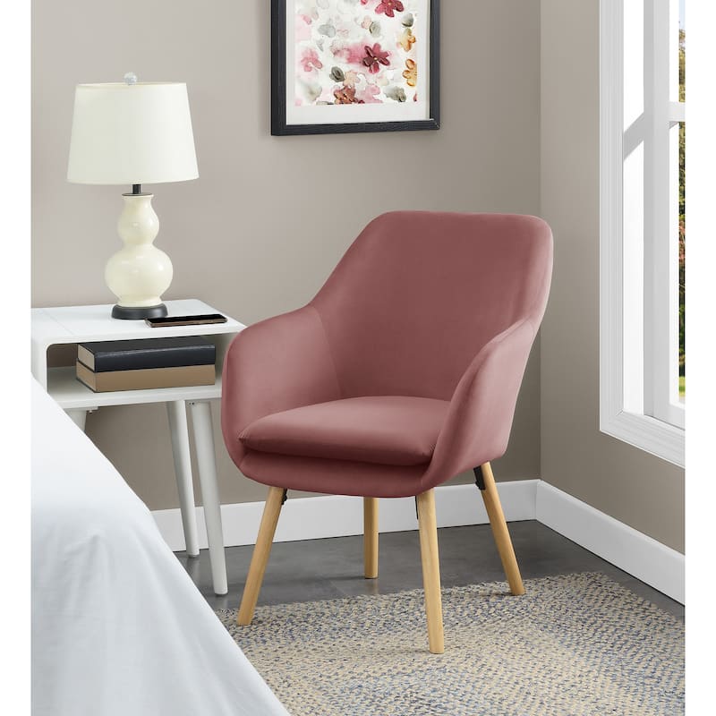 Convenience Concepts Take a Seat Charlotte Wingback Upholstered Accent Armchair - Blush Velvet