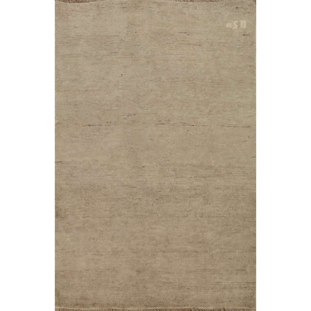 Contemporary Gabbeh Accent Rug Handmade Oriental Wool Carpet - 3'4"x 4'10"