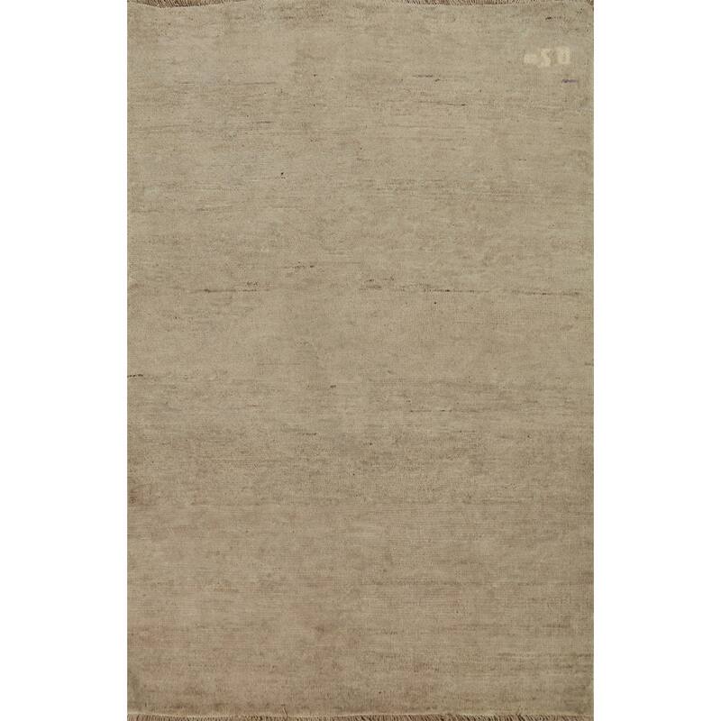 Contemporary Gabbeh Accent Rug Handmade Oriental Wool Carpet - 3'4"x 4'10"
