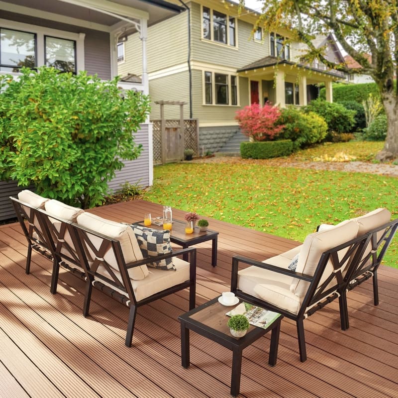 Patio Festival X-Back 7-Piece Outdoor Conversation Set with Cushions