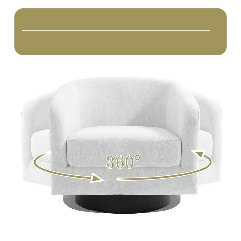 Modern Upholstered Barrel Chair Swivel Accent Chair for Living Room