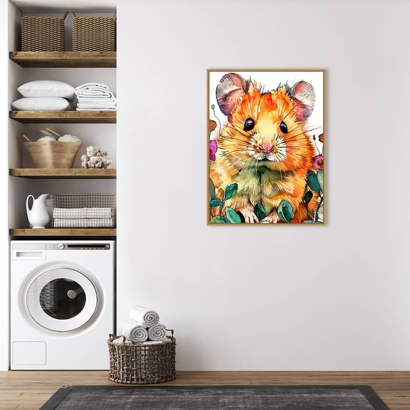 Hamster by Justyna Jaszke Framed Canvas Wall Art
