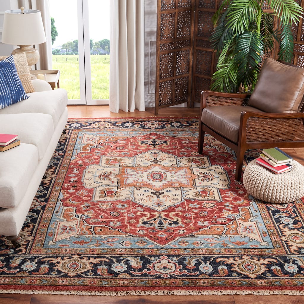 SAFAVIEH Handmade Samarkand Lacie Rust/ Charcoal Wool Rug