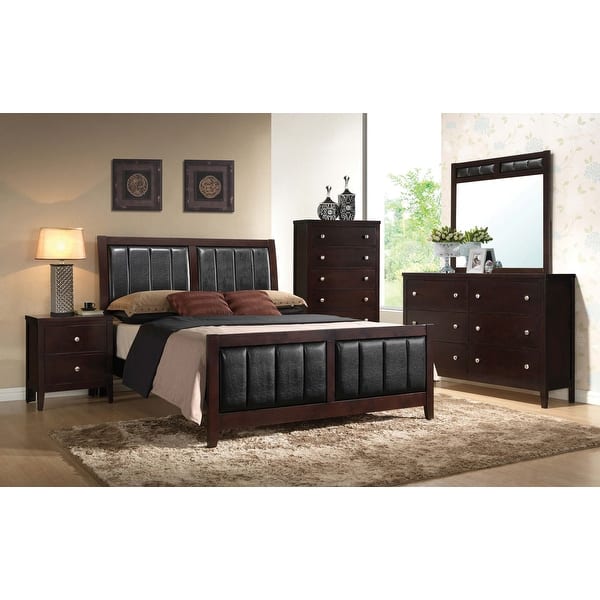 slide 2 of 16, Carlton Upholstered Bedroom Set Cappuccino California King - 4 Piece