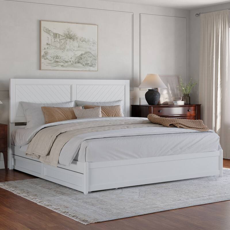Clayton Platform Bed with Panel Footboard and Storage Drawers