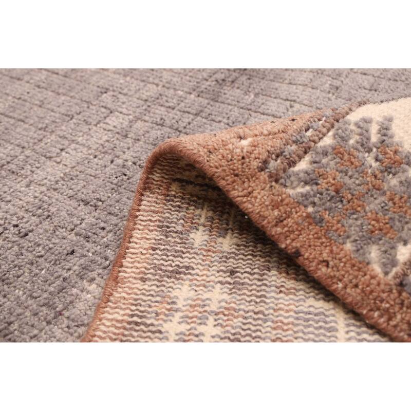 ECARPETGALLERY Hand-knotted Tangier Grey Wool Rug - 5'0 x 7'6