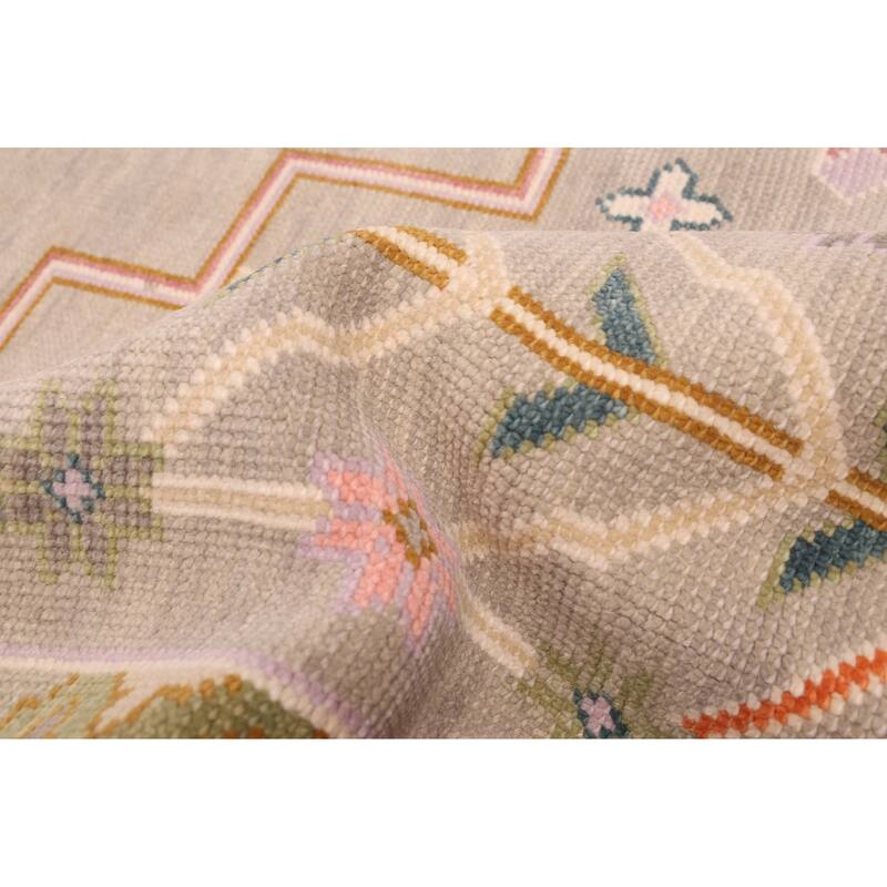 ECARPETGALLERY Hand-knotted Modern Oushak Grey Wool Rug - 9'0 x 11'10