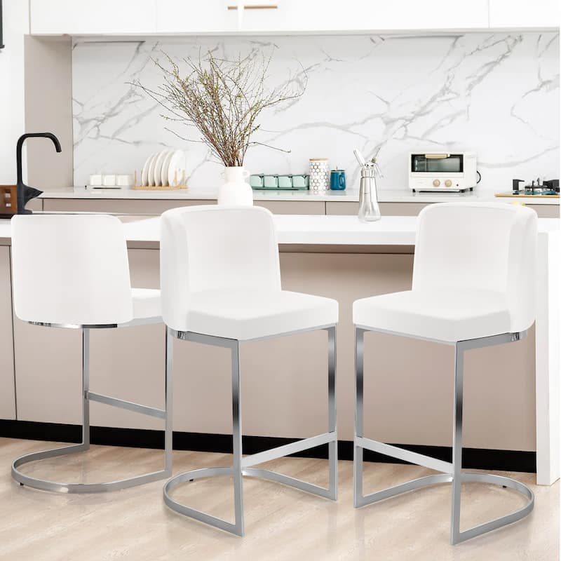 26" Upholstered Bar Stools, Counter Height Stools - 18.11"W x 19.69"D x 37.4"H