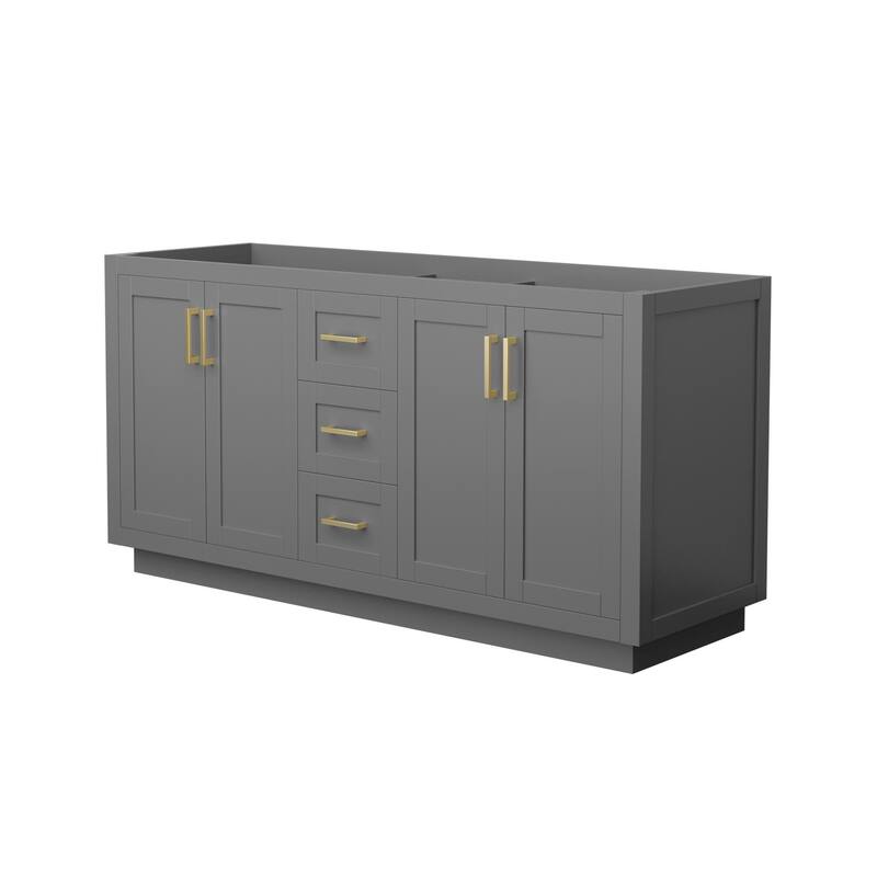 Wyndham Collection WCF2929-66D-CX-MXX Miranda 66" Double Free Standing - Dark Gray / Brushed Gold Hardware