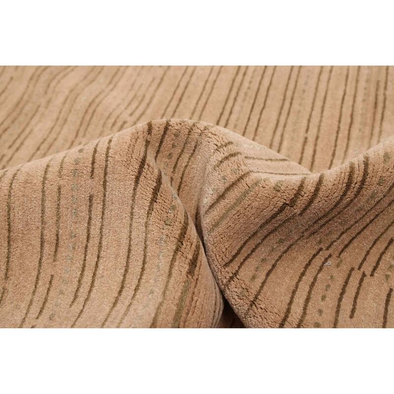 ECARPETGALLERY Hand-knotted Opulence Tan Silk, Wool Rug - 8'2 x 12'5