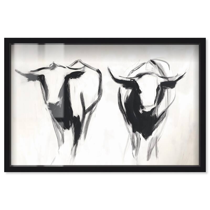 Bovine I Shadowbox by Art Remedy - Black - 45" x 30"