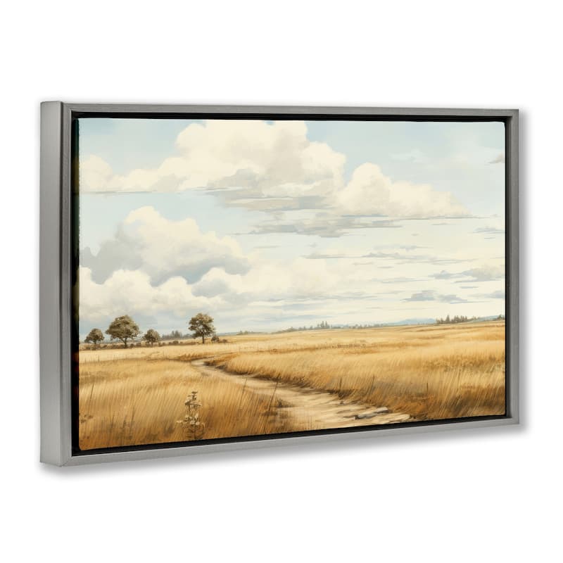 Stupell Path Through Vast Grassland Framed Floater Canvas Wall Art Design By LSR Creative Studio