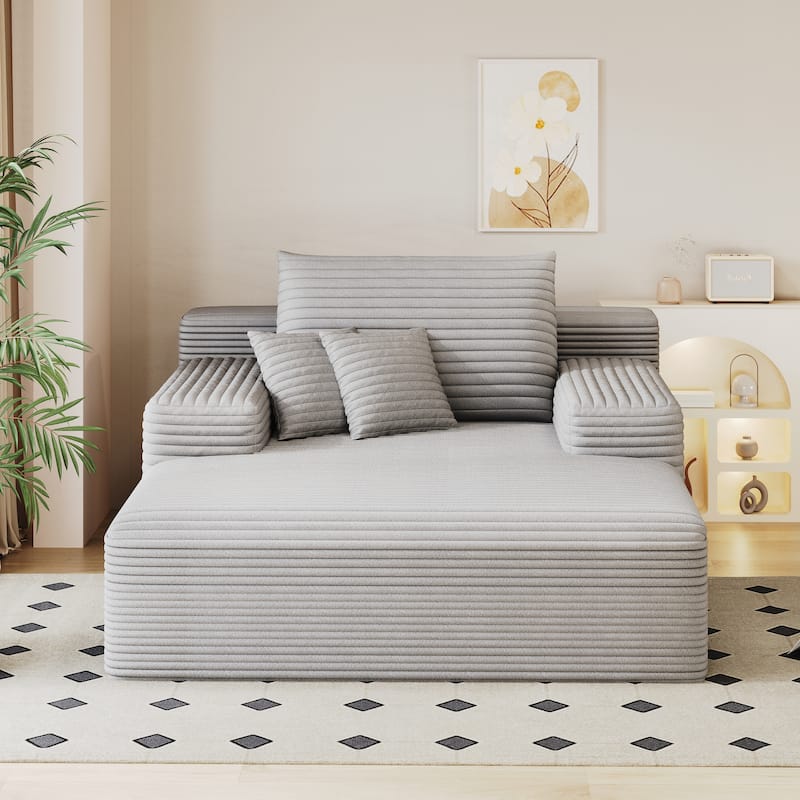 Oversized Upholstered Sofa Bed - Antique Grey