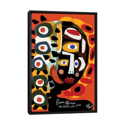 iCanvas "African Woman Is Dreaming" by Emmanuel Signorino Framed Canvas Print